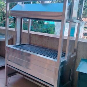 Stainless Charcoal Grill with Hood Top