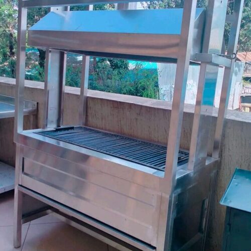 Stainless Charcoal Grill with Hood Top