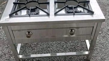 Stainless Steel Two-Burner Gas Stove