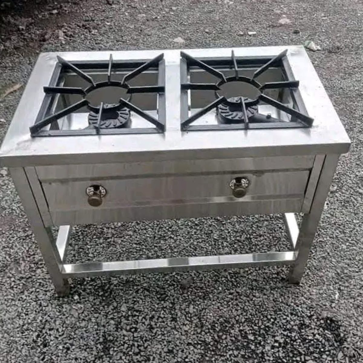 Stainless Steel Two-Burner Gas Stove
