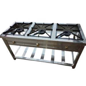 Three-Burner Gas Cooker Stainless Steel